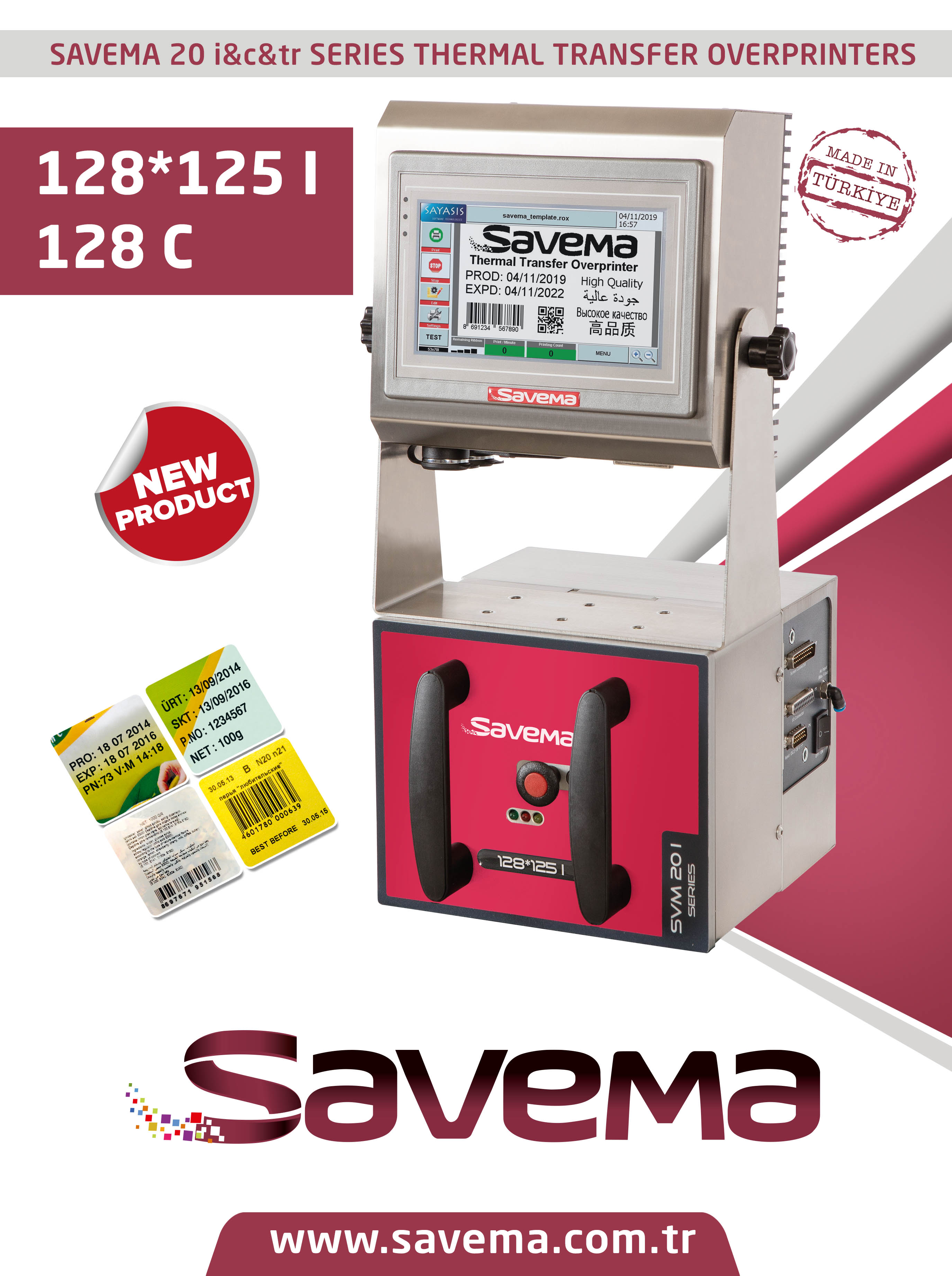 Savema, 128 mm Aralıklı veya Sürekli yeni yazıcılarını tanıttı.